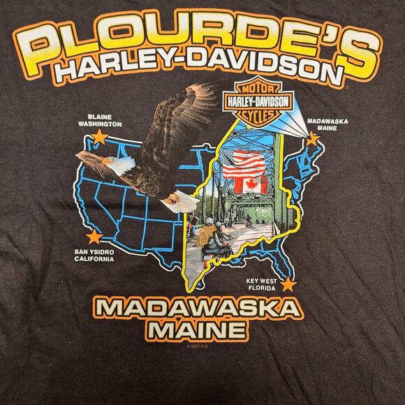 Harley davidson NEW vintage deadstock 2007 motorcycle graphic print front & back - Picture 3 of 5